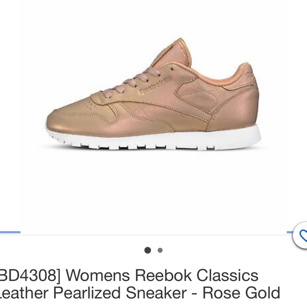 Pearl Rose Gold Reebok Sneakers